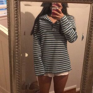 Joules Blue and White Striped Pullover